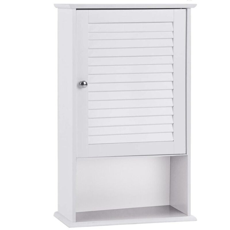 Hivvago Bathroom Wall Mount Storage Cabinet Single Door with Height Adjustable Shelf