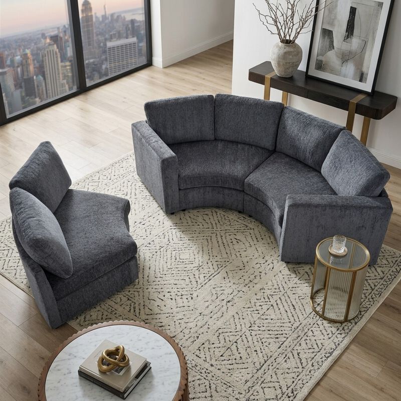 Blesbe Curved Modular Sectional Sofa image number 3