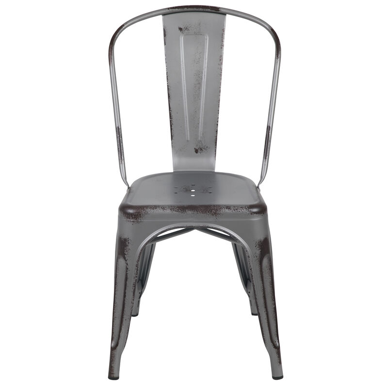 Distressed Copper Metal Chair image number 9