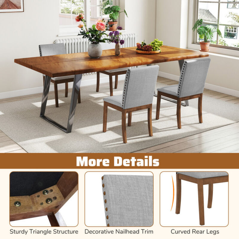 2 Piece Upholstered Dining Chair Set with Soft Padded Seat for Home Seating