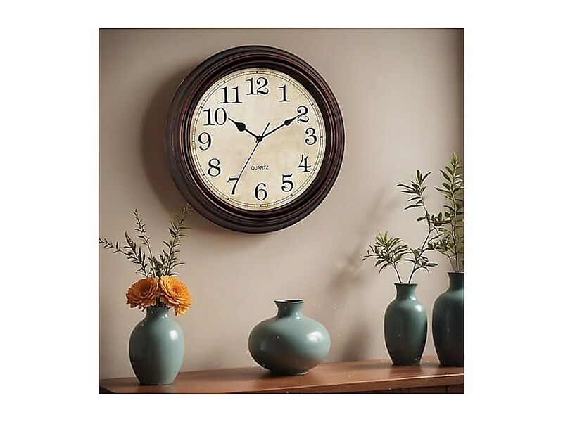 Wall Clock 12 Inch Silent Non Ticking Battery Operated Clocks Decor Living Room image number 2