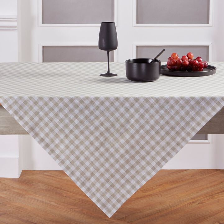 Solino Home 100% Pure Linen Table Throw - Gingham Check