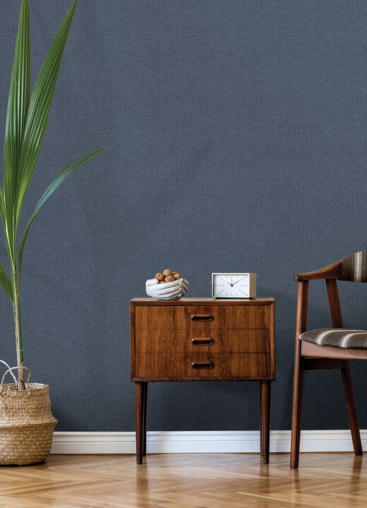 Glen Dark Blue Texture Wallpaper (Set of 2)