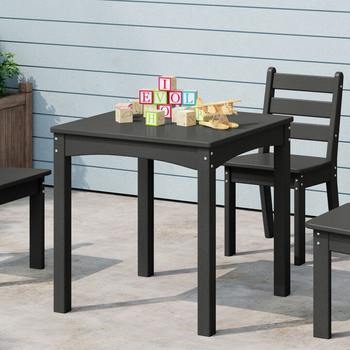 WestinTrends Kids 24" Wide HDPE Plastic Childrens Square Dinner Table