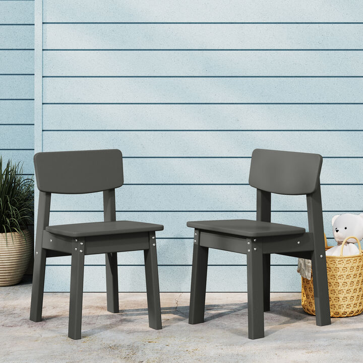 WestinTrends Outdoor HDPE Kids Modern Plastic Toddler Dining Chairs ((Set of 2))