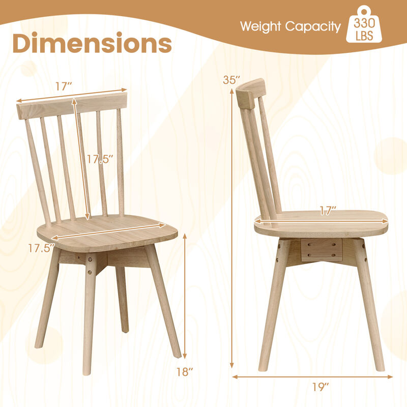 Set of 4 Swivel Dining Chairs with Rubberwood Frames for Kitchen image number 2