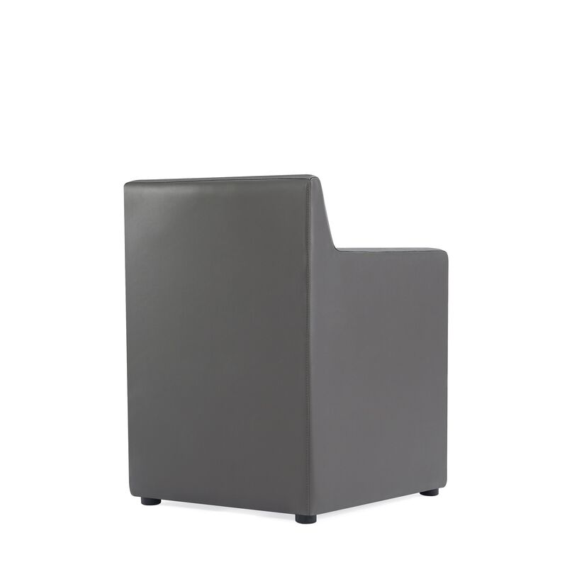 Anna Square Dining Arm Chair in Gray