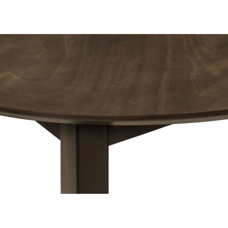 Monarch Specialties I 1300 - Dining Table, 36" Round, Small, Kitchen, Dining Room, Brown Veneer, Wood Legs, Transitional