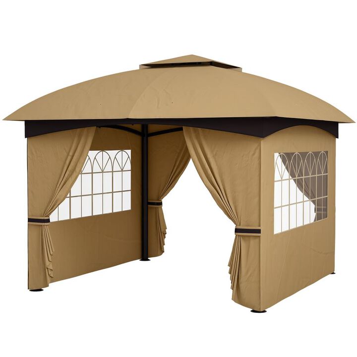 Hivvago 11x11 Double Tier Gazebo with Church Windows