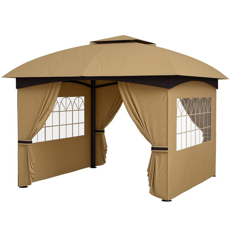 Hivvago 11x11 Double Tier Gazebo with Church Windows image number 0