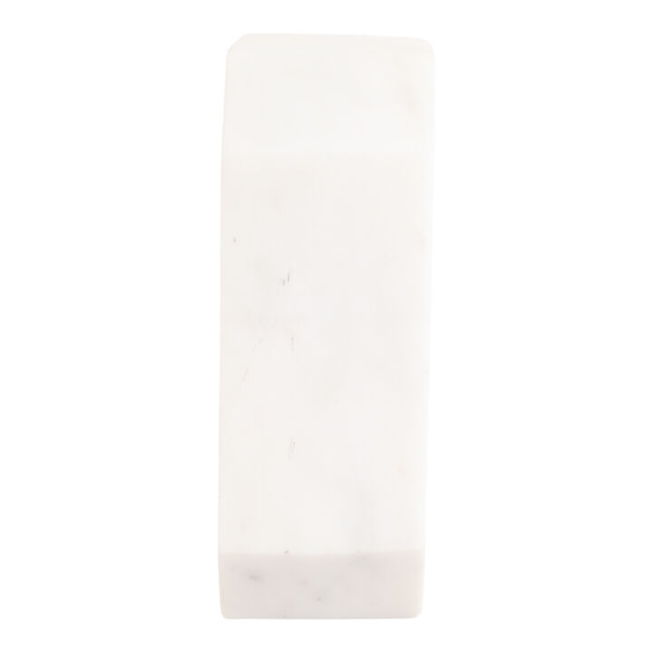 6" Marble Octagon Clock in White