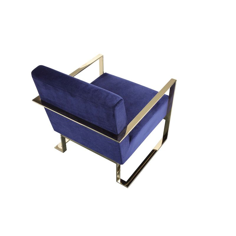 Pangea Home Dexter Lounge Chair Velvet Navy