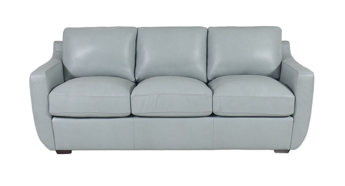 Ajax Aqua Leather Sofa