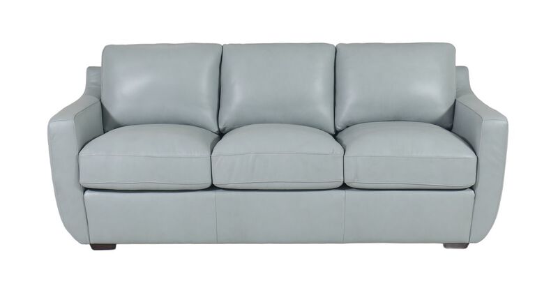 Ajax Aqua Leather Sofa image number 0
