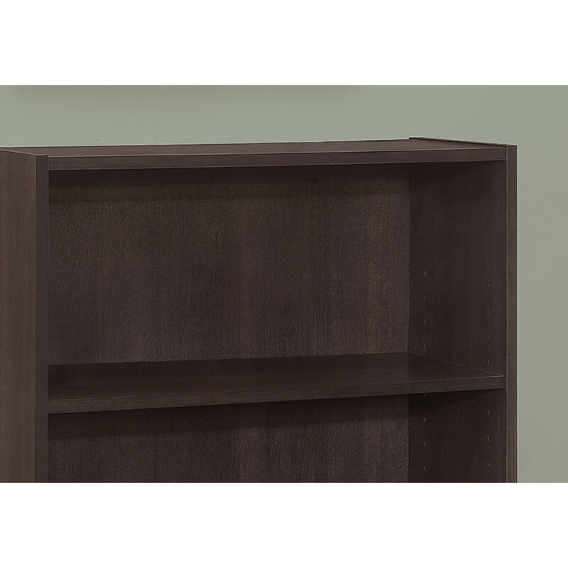 Monarch Specialties I 7476 Bookshelf, Bookcase, 4 Tier, 36"H, Office, Bedroom, Laminate, Brown, Transitional