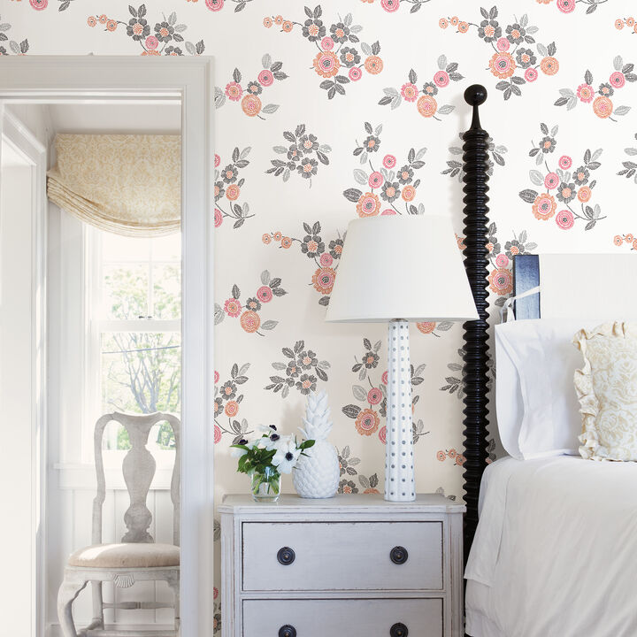 Malaga Pink Floral Wallpaper