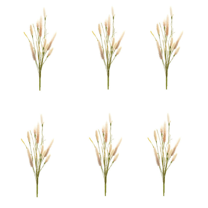 Set of 6 Foxtail Spray Stems - Lifelike Faux Botanicals for Floral Arrangements and Home Decor