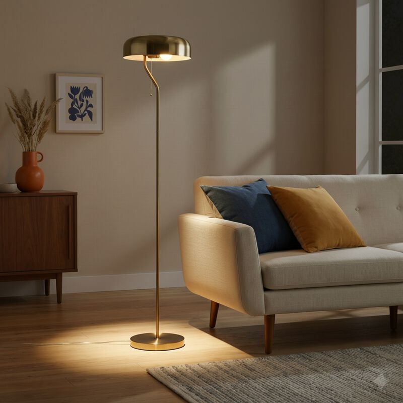 ELEMENT ACE Tall Corner Floor Lamp for Living Room, Bedroom, Office, Reading Nooks, Bedside Illumination, Slim Profile Space Saving Ambient Lighting Fixture image number 1