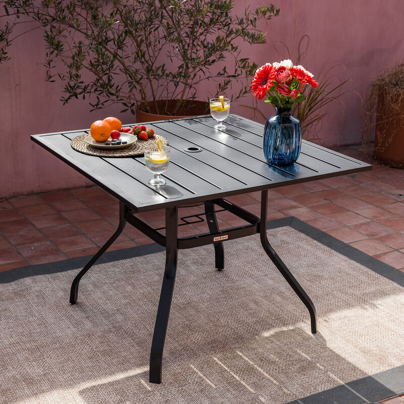 Sour Citrus 5-Piece Patio Dining Set, Stackable Chairs and Table Set for Garden, Backyard, Poolside image number 5