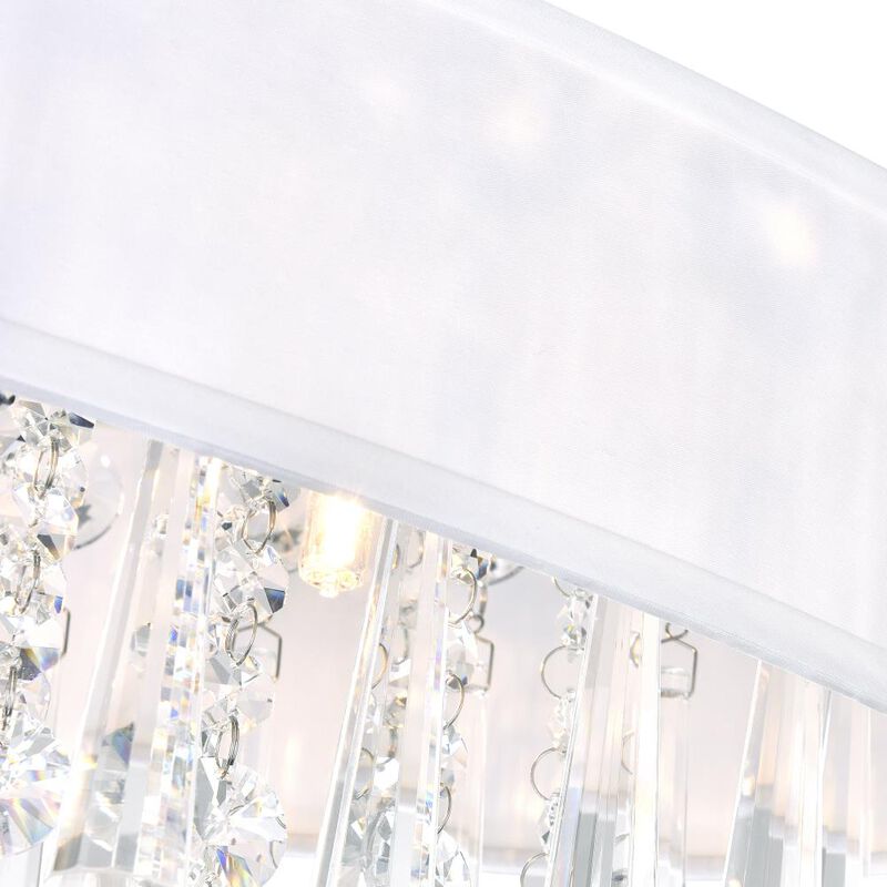 Franca 4 Light Drum Shade Flush Mount With Chrome Finish