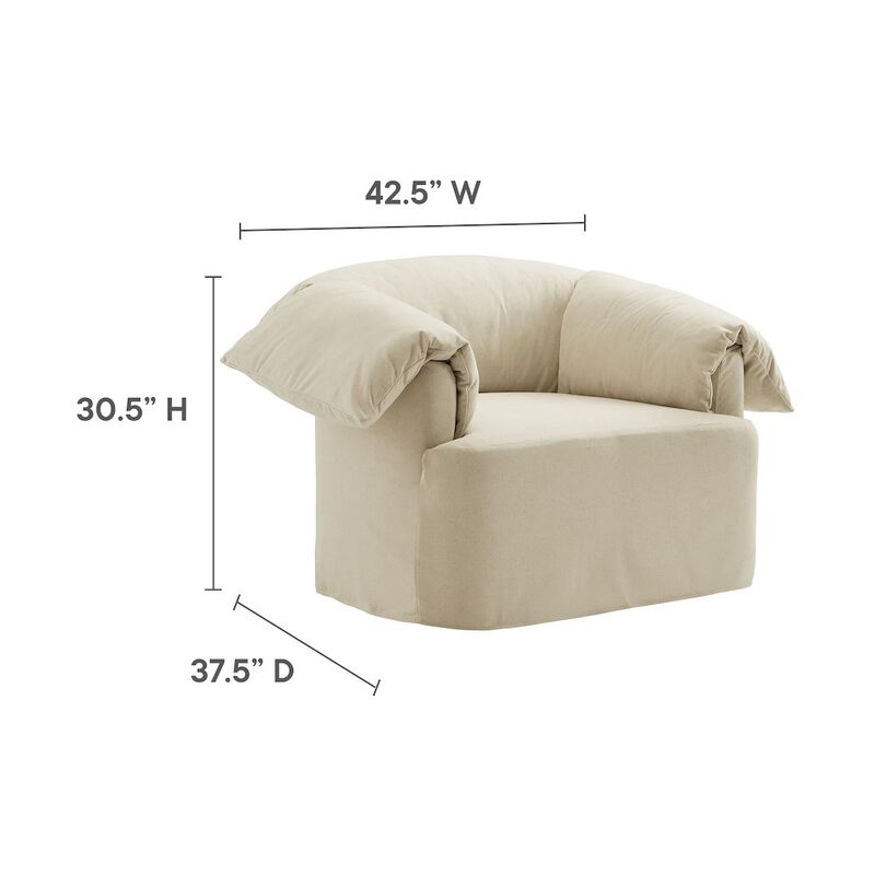 Lark Slipcovered Fabric Oversized Armchair image number 2