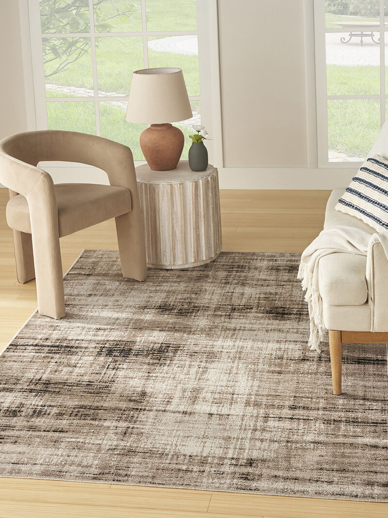 Washable Decor WSD08 Ivory/Mocha 6'7" x 9' Rug