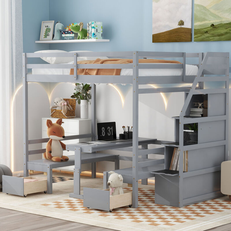 Merax Bunk Beds with Stairs and Storage Drawers Loft Bed