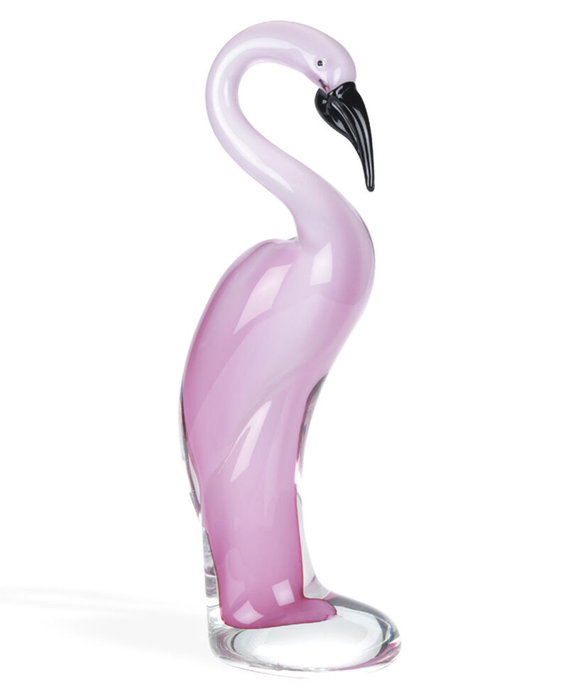 HomeRoots Murano Glass Flamingo Figurine Tabletop Sculpture image number 2