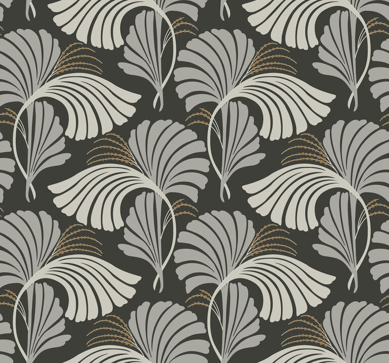 Dancing Leaves Black Wallpaper