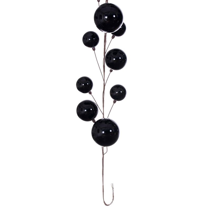 Vickerman 10' Black Pearl Branch Ball Wire Garland. image number 3