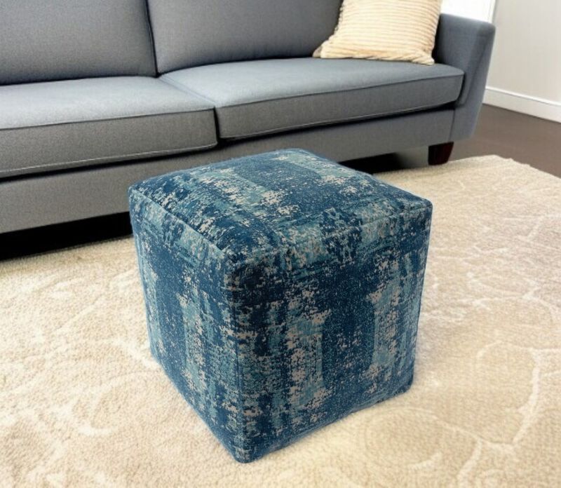 Abstract Pattern Pouf Ottoman – Stylish Footrest and Floor Pillow