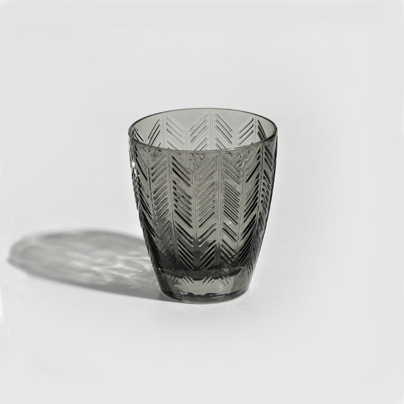 Wine Glasses ZIG ZAG GLASS Grey Set of 6, diam. 3.23", H 3.74" image number 1