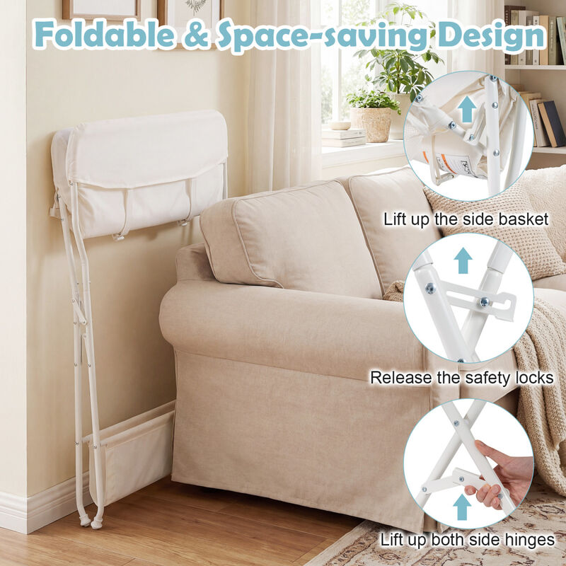 Baby Changing Table with Storage Shelves and Foldable Design image number 5