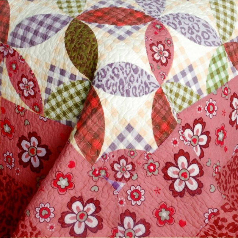 Vermicelli Quilted Cotton Printed Quilt Set Queen Size Temptation of an Angel Design Set image number 2