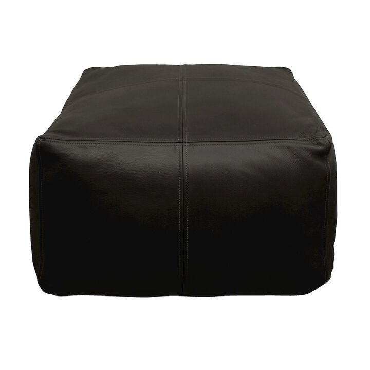 Mid-Century Java Leather Pouf