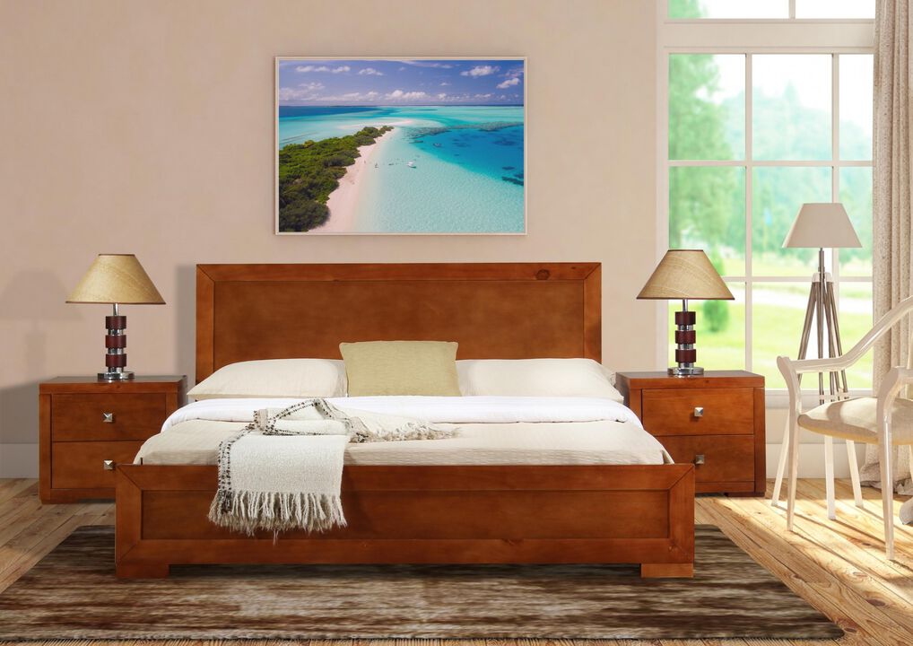 Solid Wood Platform Bed &ndash; Versatile for Rustic or Modern Bedrooms