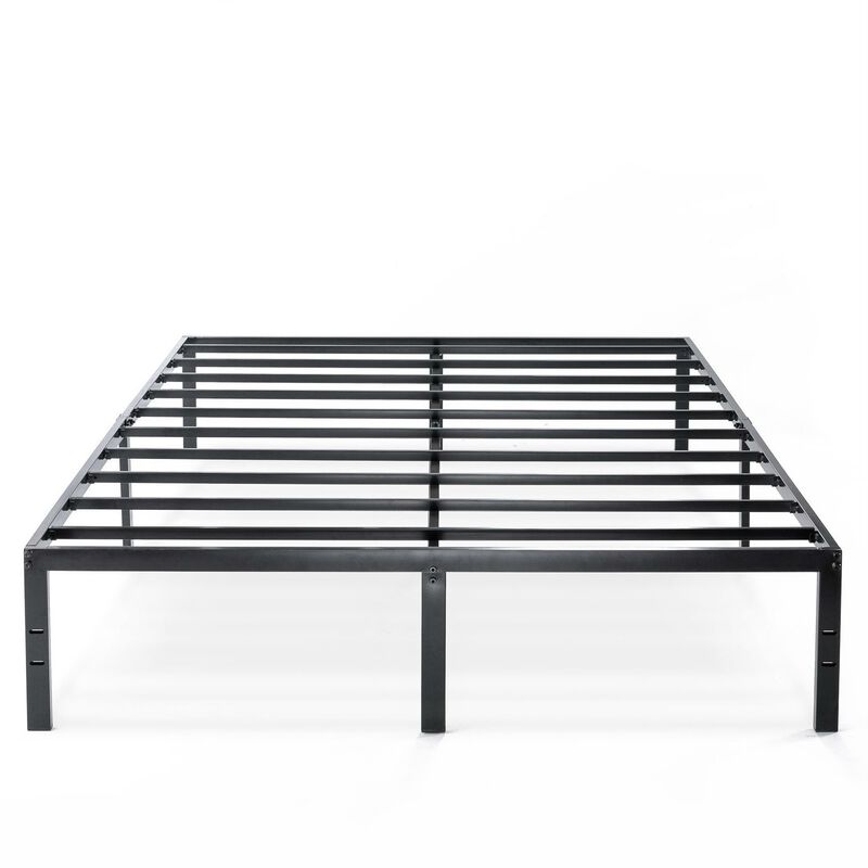 Metal Platform Bed Frame with Headboard Attachment Slots