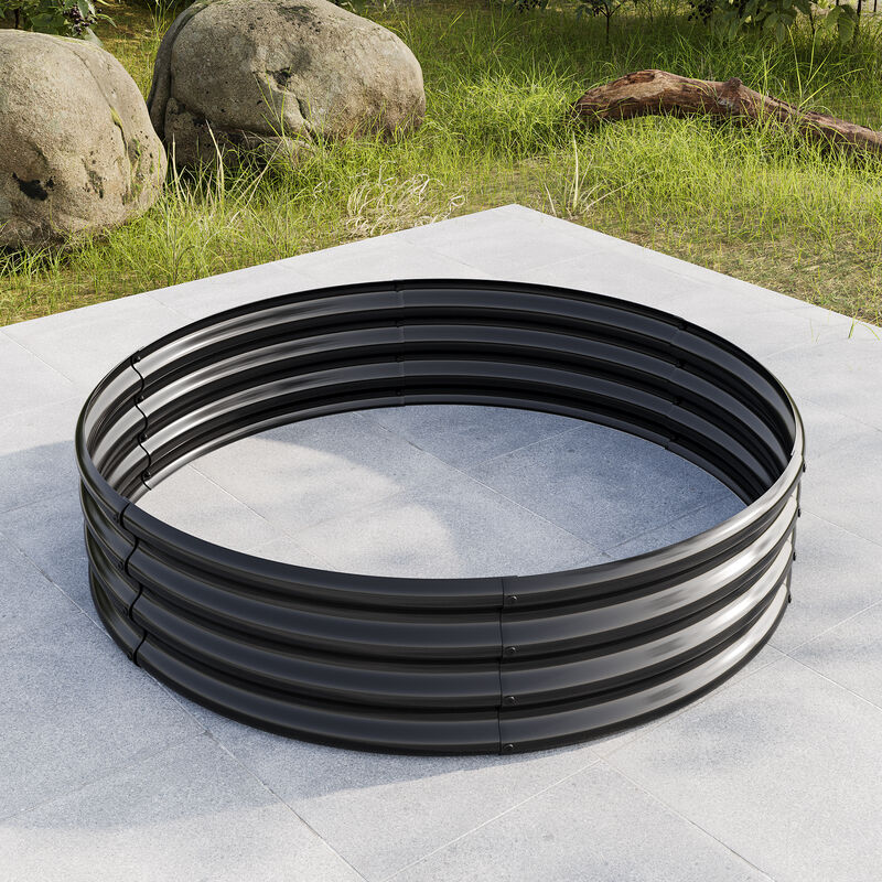 Tall Round Raised Garden Bed, Metal Planter Box for Vegetables, Flowers & Herbs