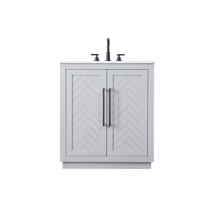 Elegant Kitchen and Bath 30 inch Single Bathroom Vanity in Grey