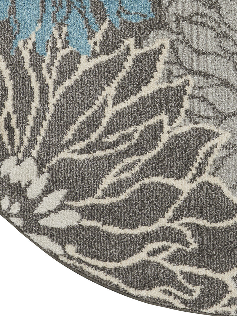 Passion PSN17 Chracoal/Blue 4' x Round Rug
