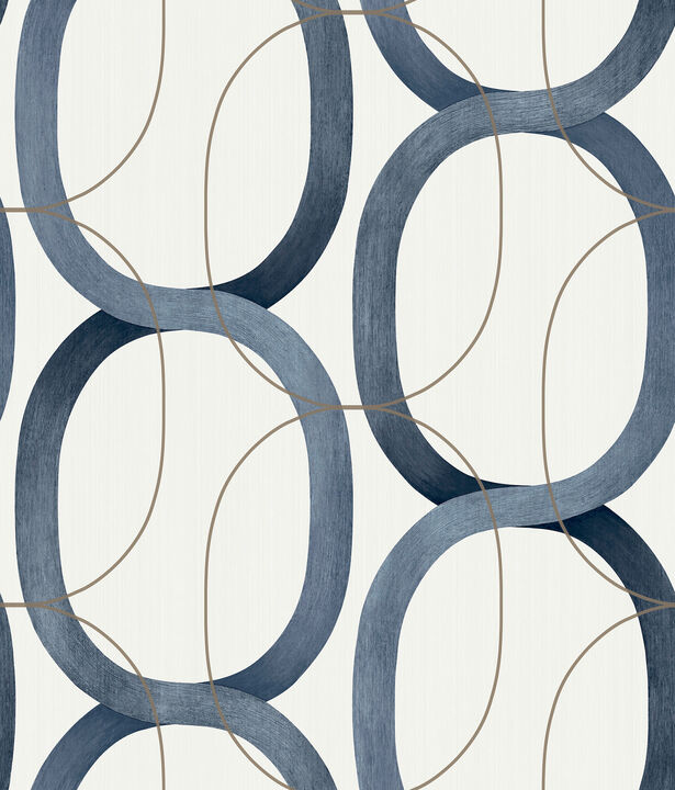 Interlock Navy Peel & Stick Wallpaper