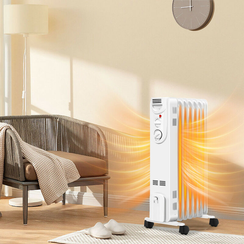 Electric Space Heater with 3 Heat Settings and Safe Protection