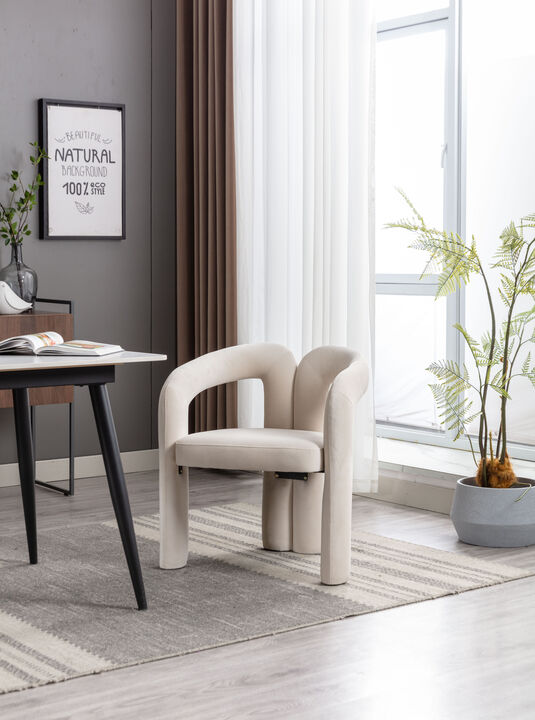 Clihome Contemporary Designed  Fabric Upholstered Accent/Dining Chair /Barrel Side Chairs Kitchen Armchair for Living Room set of 2