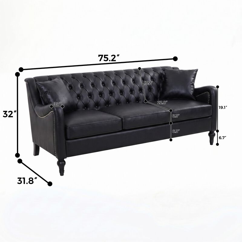 Zutung PU Leather 3‑Seater Sofa image number 9