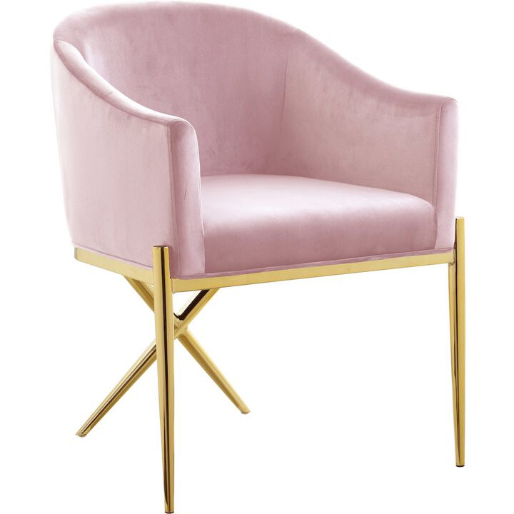Meridian Furniture Xavier Pink Velvet Dining Chair