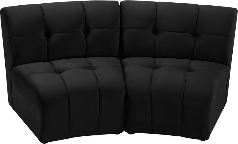 Meridian Furniture Limitless Black Velvet 2pc. Modular Sectional