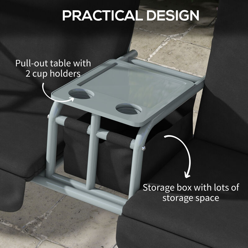 Hivvago Patio Swing Chair with Table for Backyard and Garden image number 4