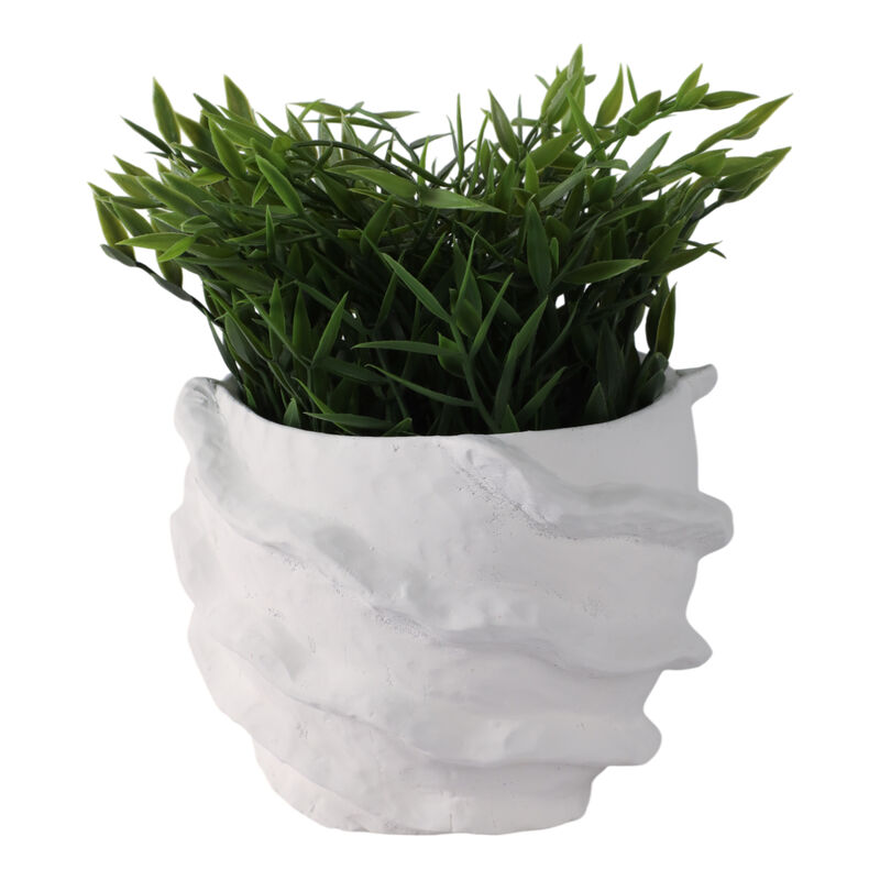 7" Flutter Trim Planter, White