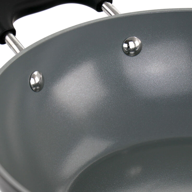 Kenmore Arlington 11 Inch Nonstick Aluminum Wok in Black Diamond