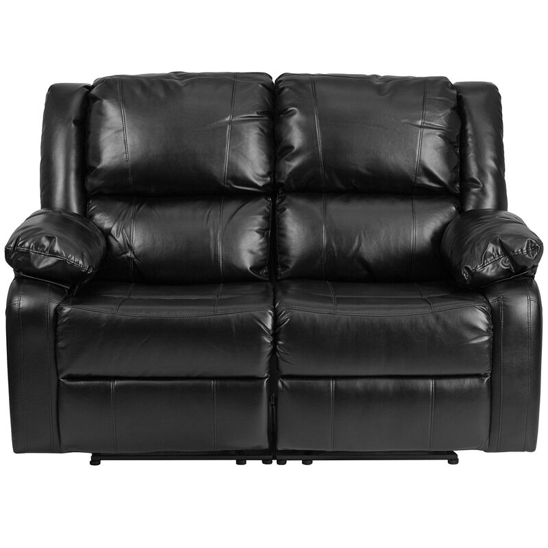 Flash Furniture Harmony Series Black LeatherSoft Loveseat with Two Built-In Recliners